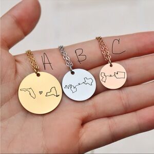 New ✨ Long Distance State Coin Necklace